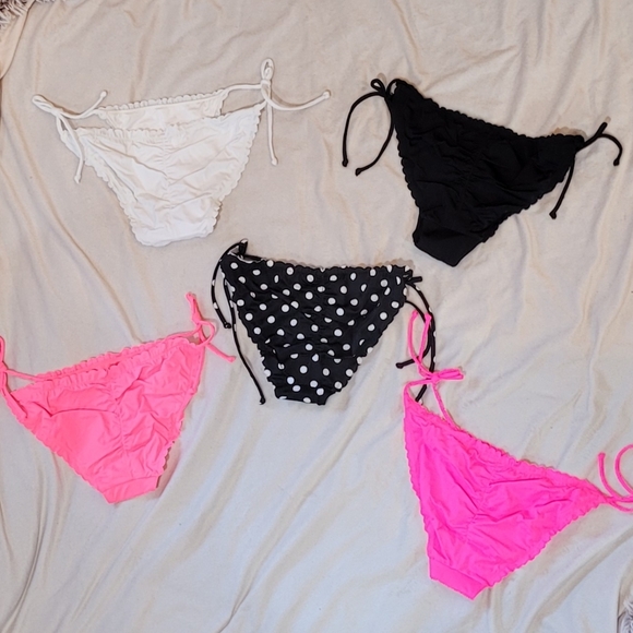 RARE 5 PAIRS NEW VS STRING RUCHED BIKINI BOTTOMS - Picture 13 of 15